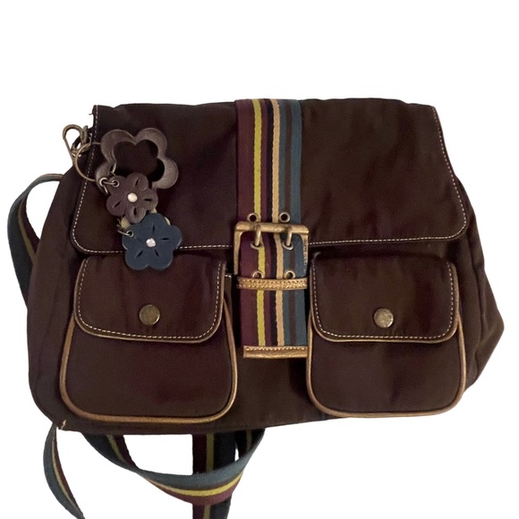 Franco Sarto Crossbody Brown Nylon Women's handbag 14 x 10 x 4 - Picture 3 of 9